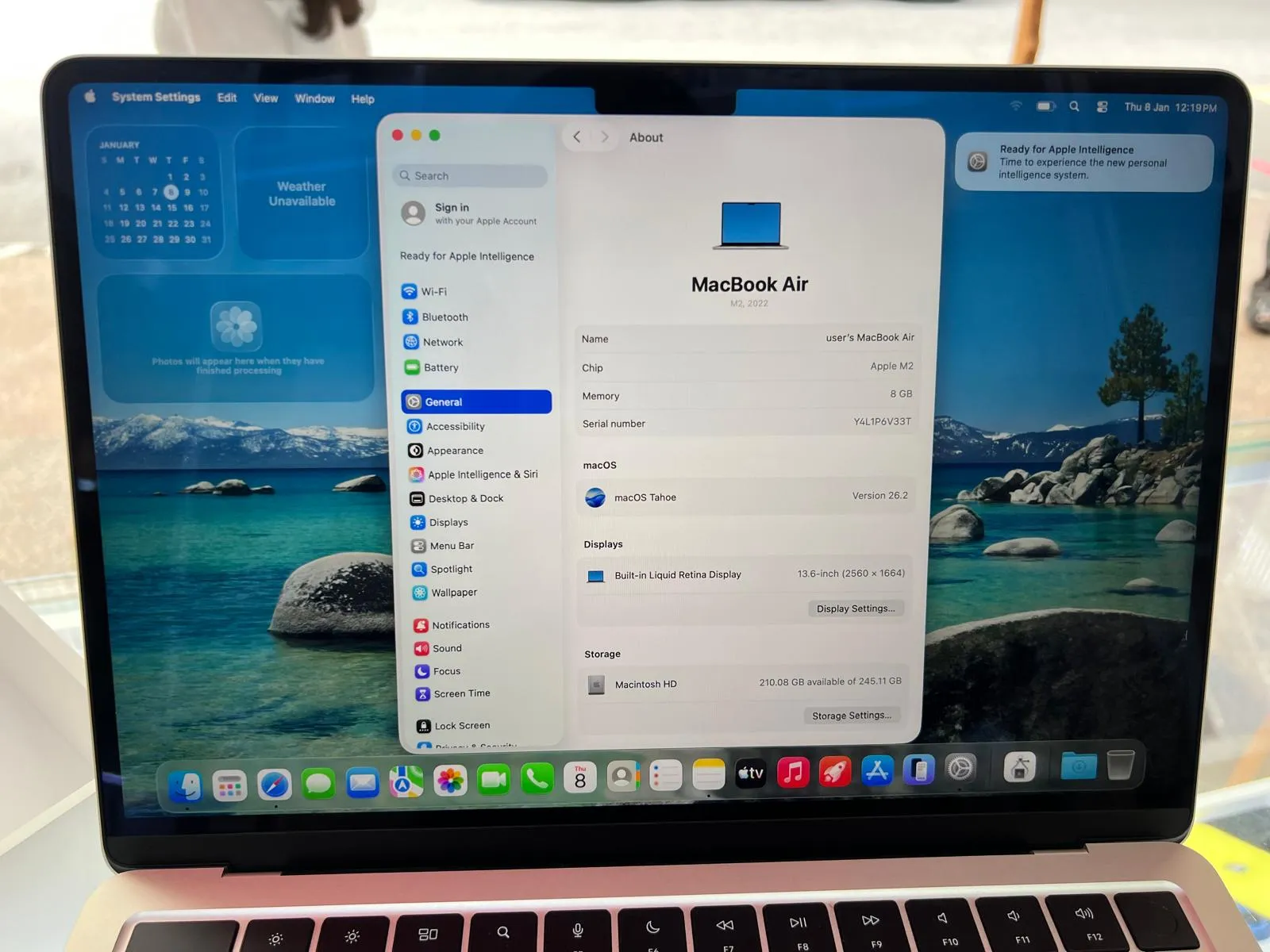 MACBOOK AIR M2 2022-256GB photo 2 – Bishan, AMK